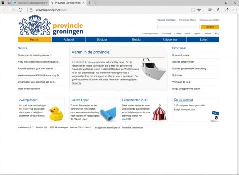 Oude Website Provincie Groningen