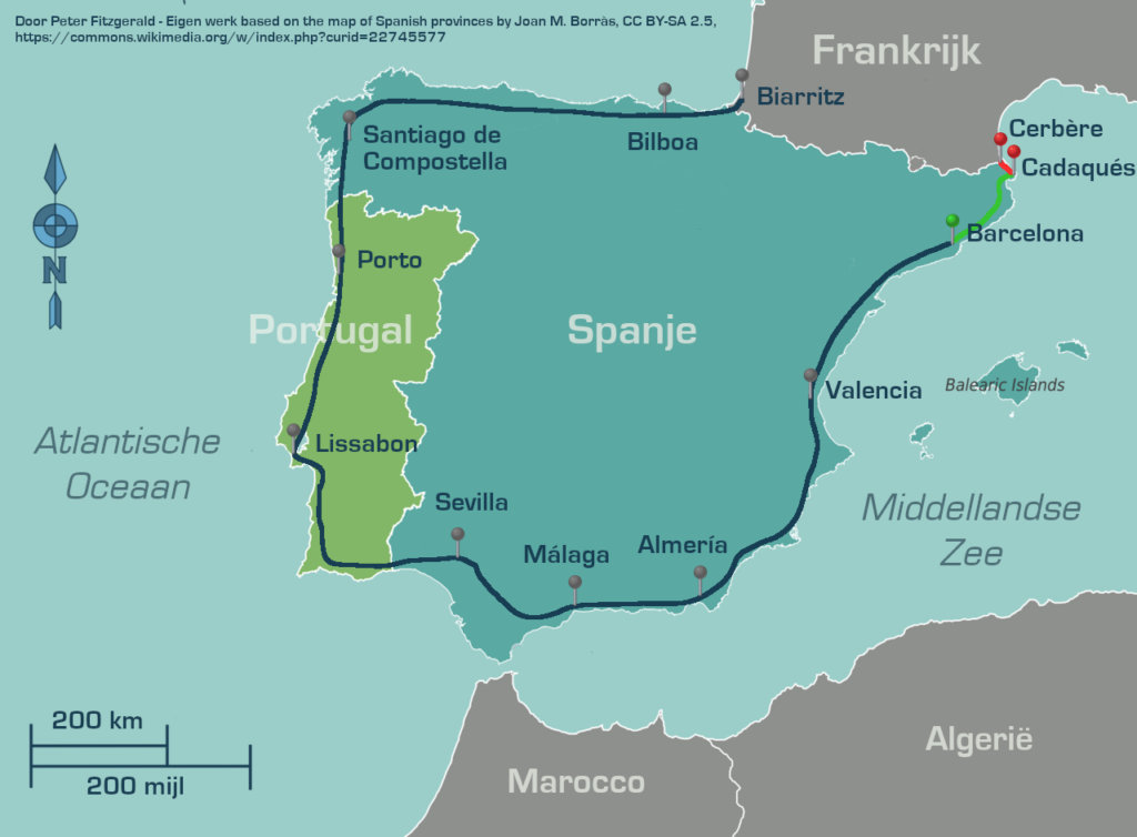 Overzichtskaart fietsroute Tönnis de Vries update 01
