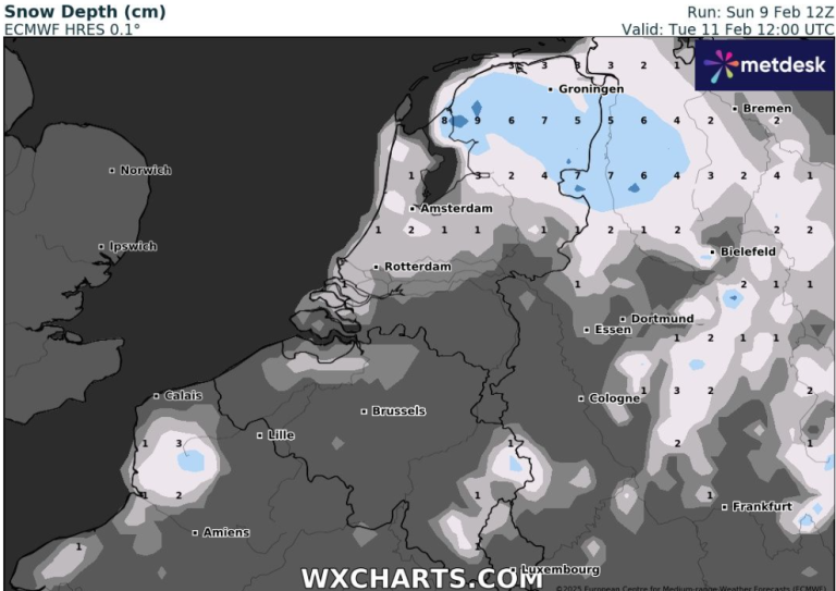 Komende dagen mogelijk enkele centimeters sneeuw: “Dooien doet het