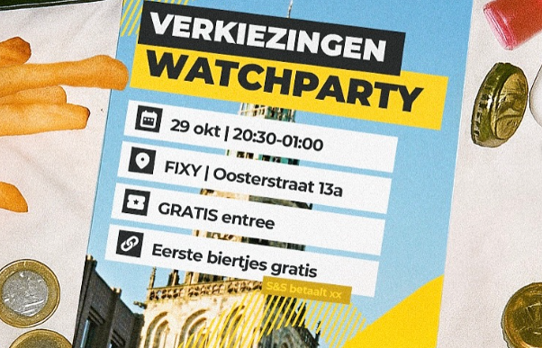 Student & Stad organiseert vanavond ‘Verkiezingen Watchparty’ in FIXY: “Eerste biertjes gratis”