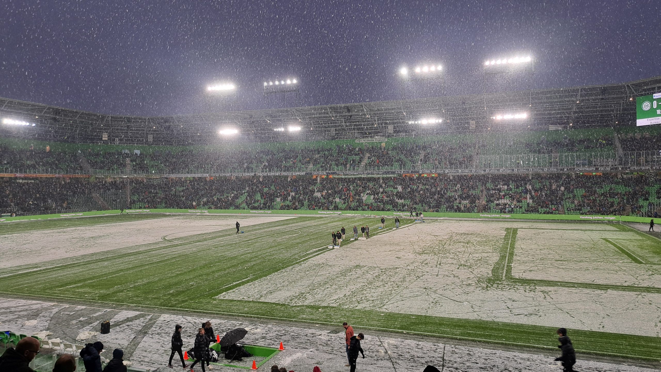 FC Groningen in winterse omstandigheden niet voorbij PEC Zwolle