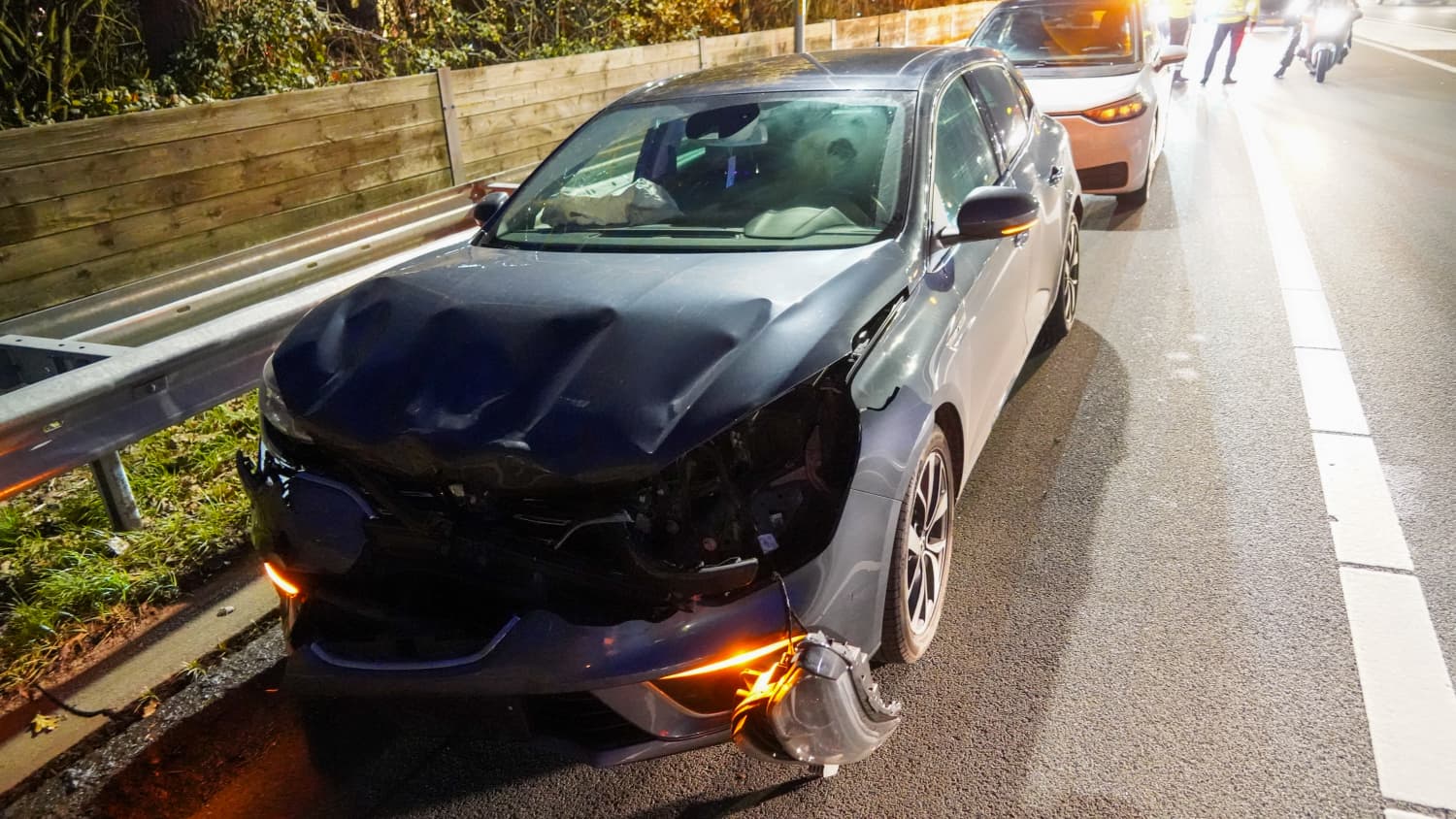 File na kop-staartbotsing op A7 ter hoogte van Hoogkerk