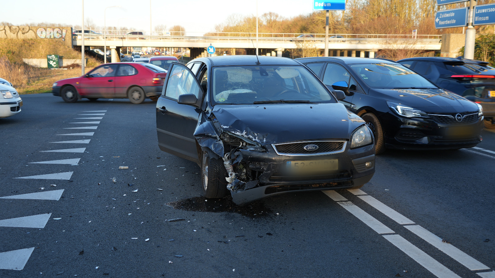 Botsing op Groningerweg zorgt voor verkeersdrukte