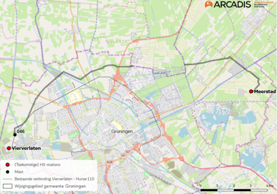 Alternatief tracé nieuwe ondergrondse hoogspanningskabel Vierverlaten–Meerstad gepresenteerd