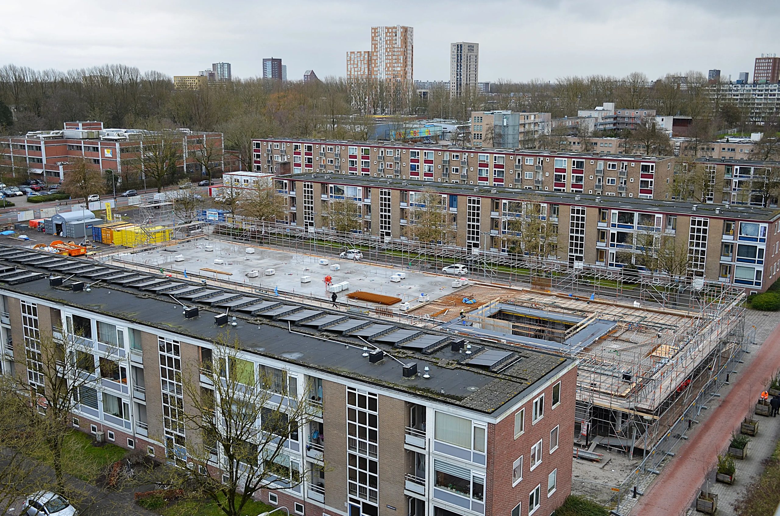 Bouw van nieuw woongebouw in Selwerd vordert ondanks wintervertraging