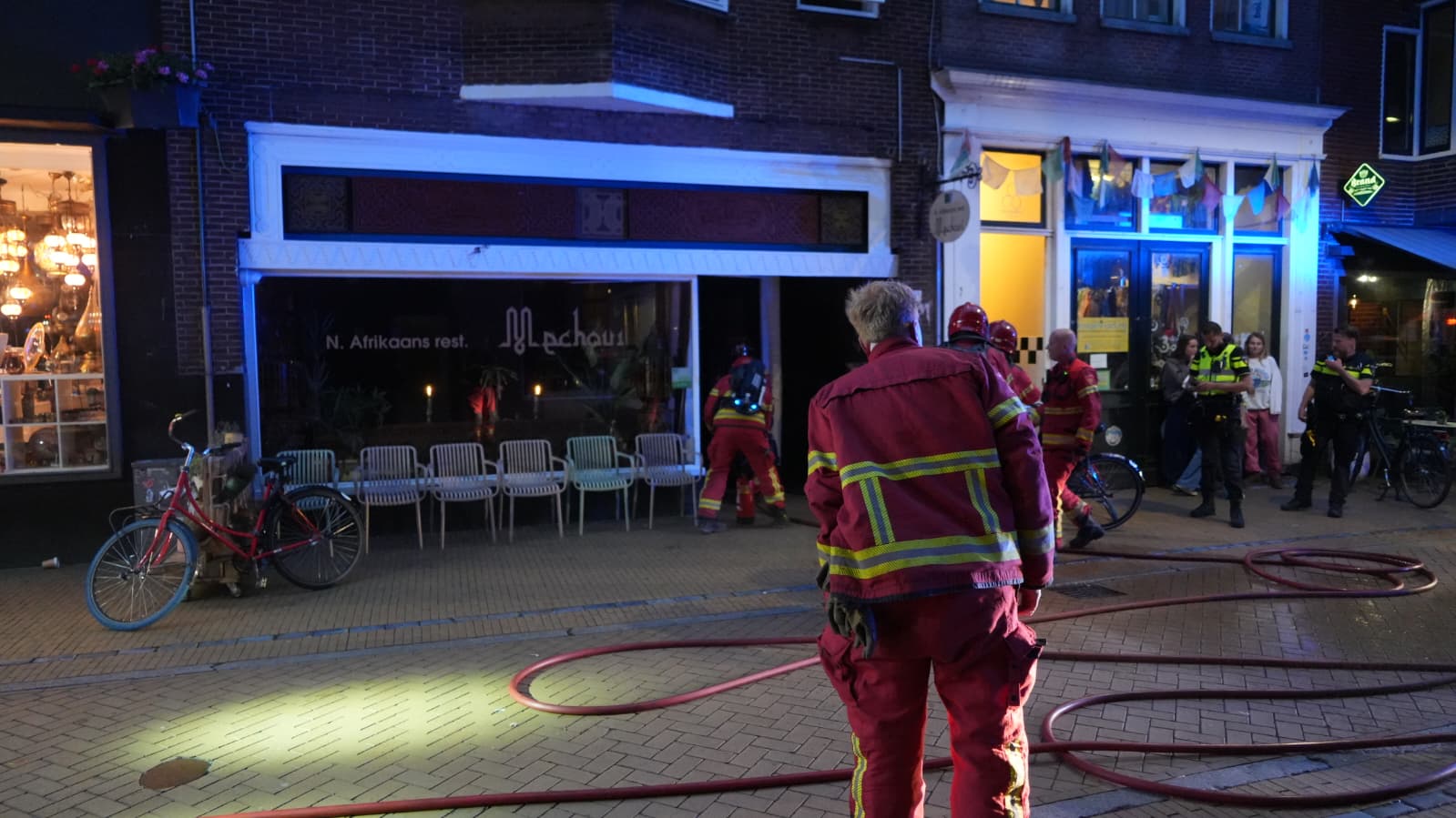 Brand bij restaurant Mechoui in Groningen, pand ontruimd