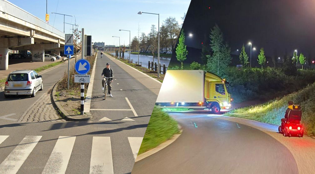 Is dit lekker brede fietspad te aanlokkelijk voor auto’s? De VVD vindt van wel en eist maatregelen