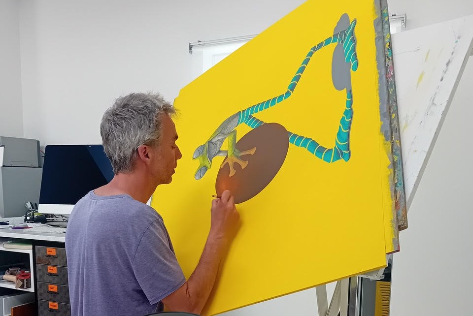 Glittervloeren en optimistische kikkers: Jasper Oostland gooit de deuren van zijn atelier in Garmerw