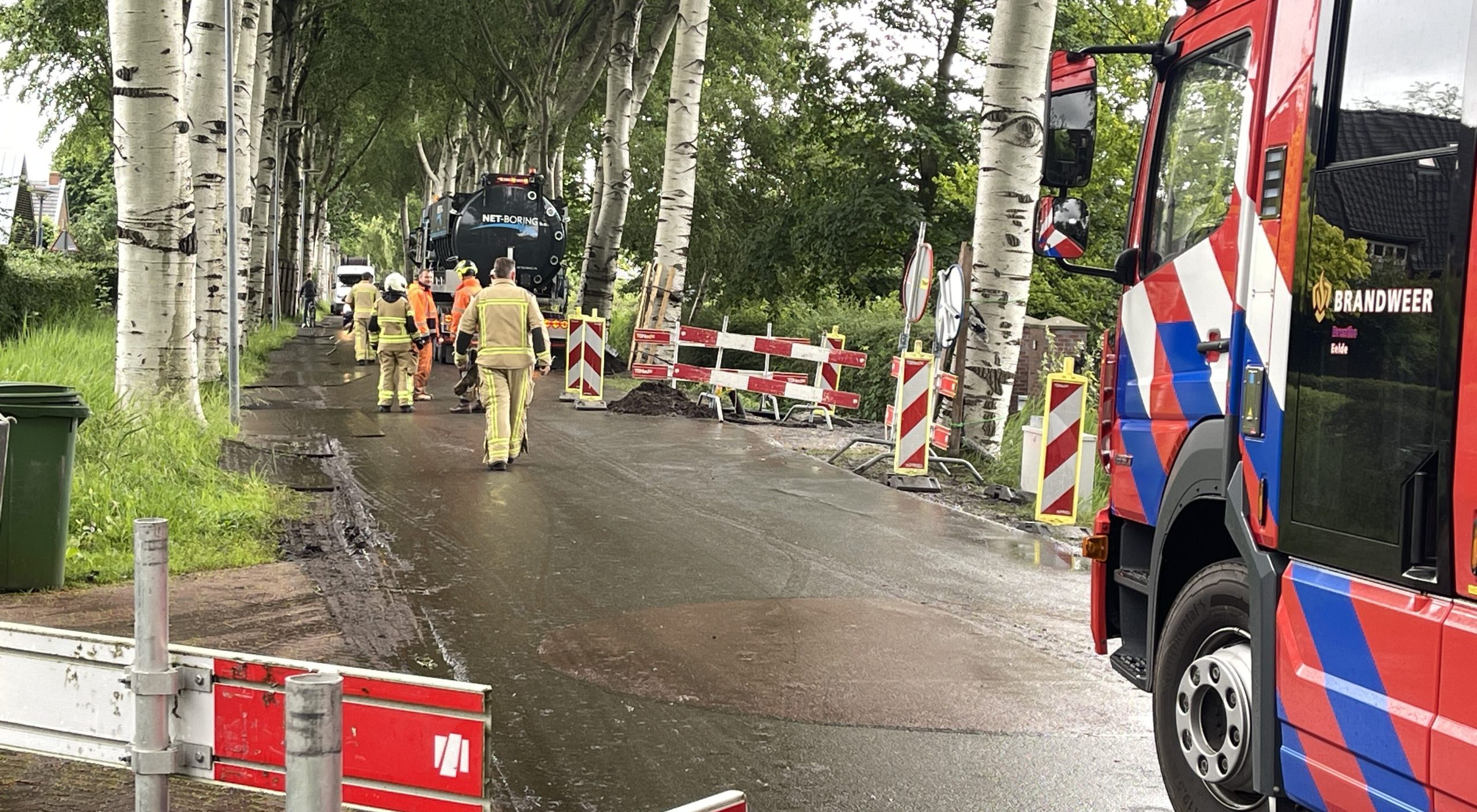Gaslek door werkzaamheden aan Ter Borchlaan