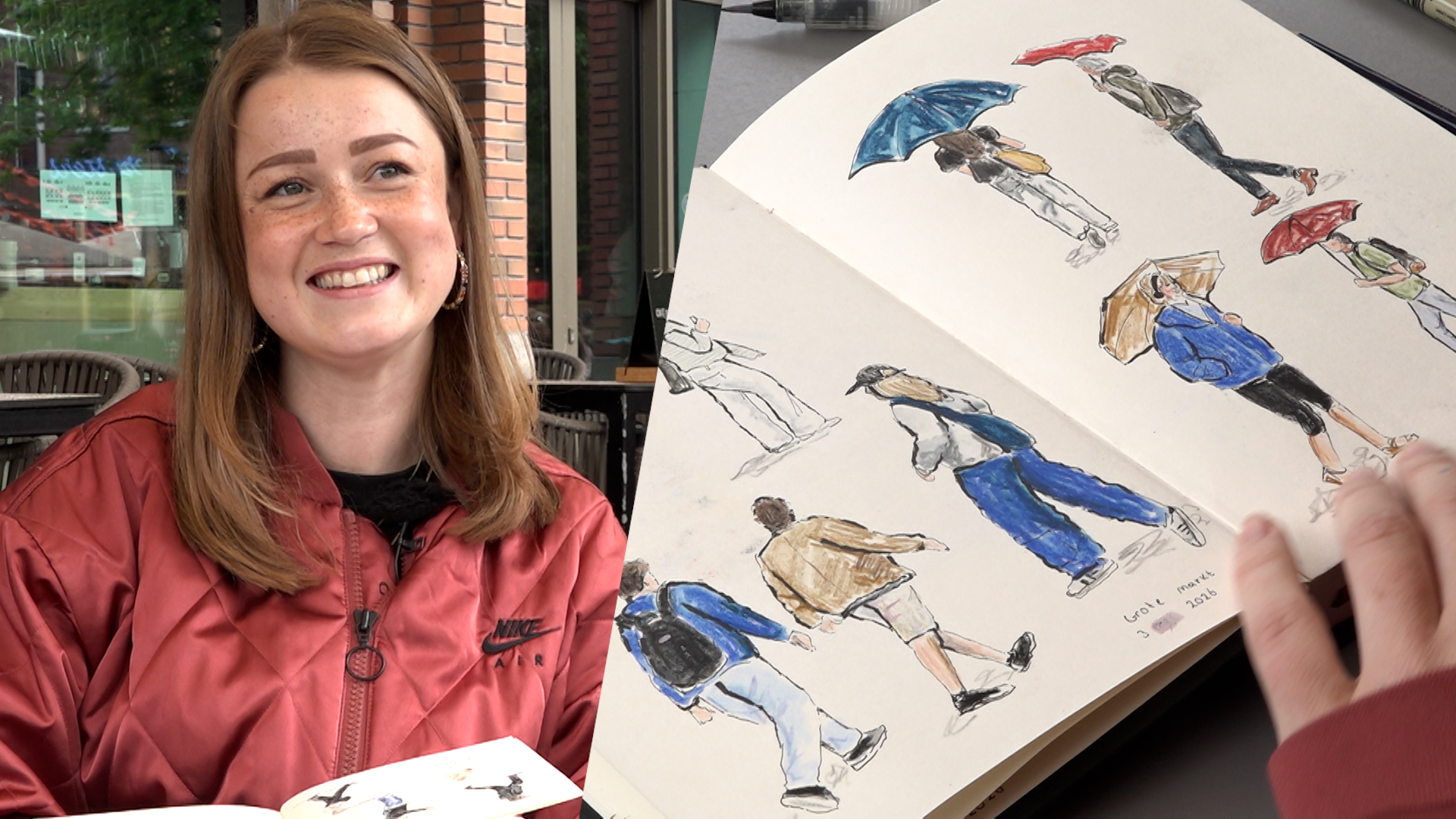 Groningse voorbijgangers ‘gevangen’ in een schetsboek