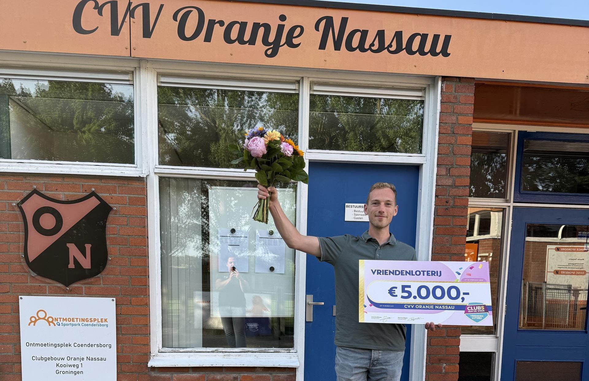 Vijfduizend euro uit loterij voor voetbalclub Oranje Nassau uit Stad