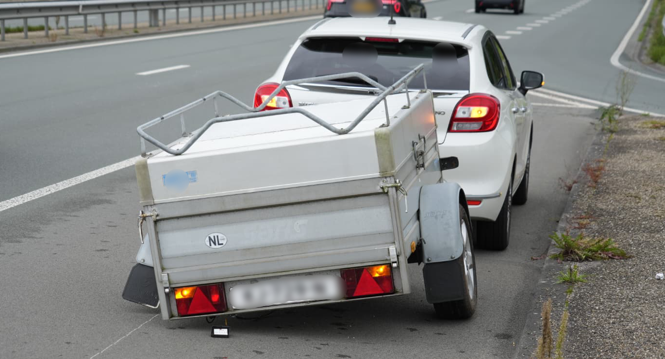 Aanhanger verliest wiel op noordelijke ringweg