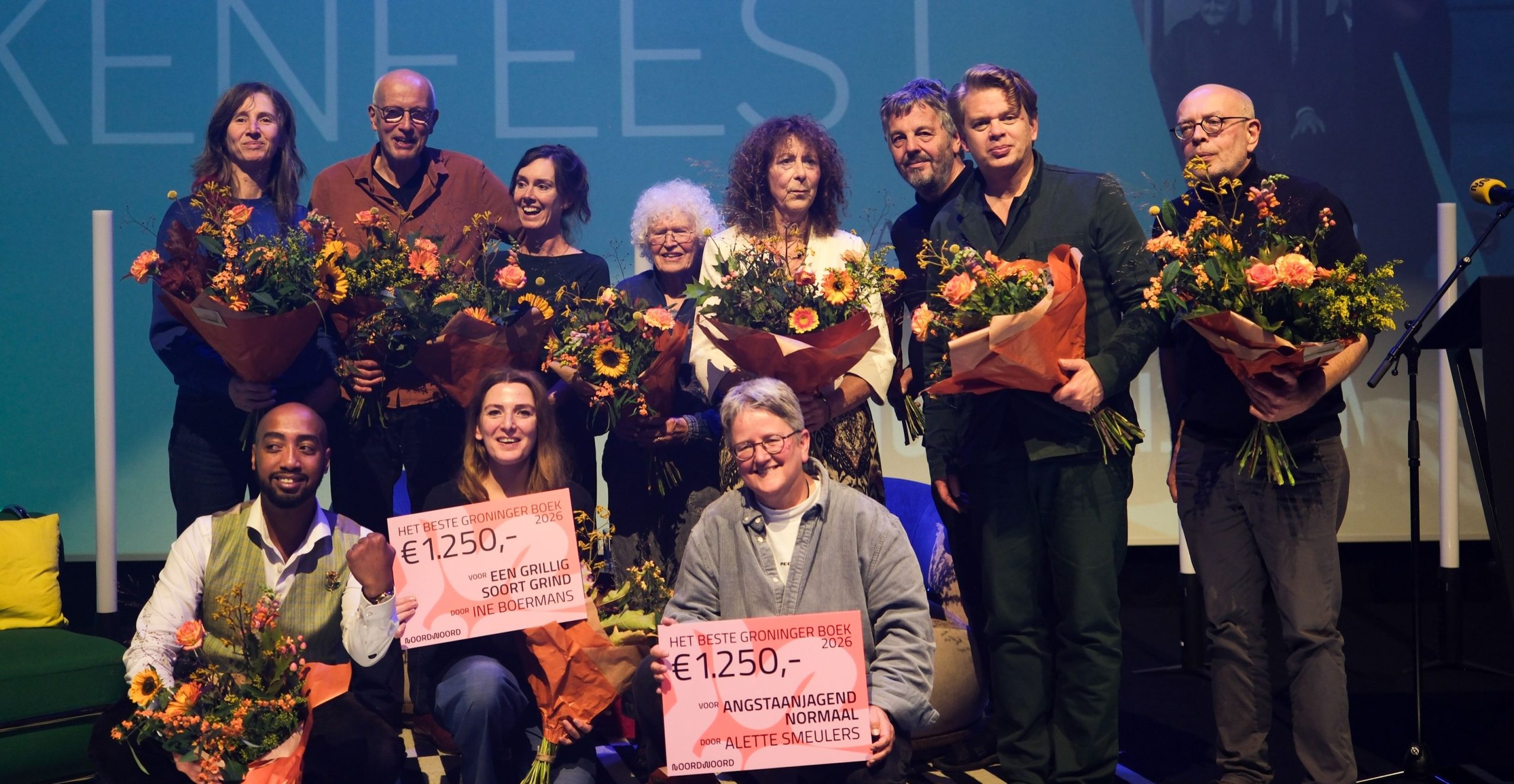 Ine Boermans, Alette Smeulers en Michael ter Maat winnen de prijzen tijdens het Beste Groninger Boek